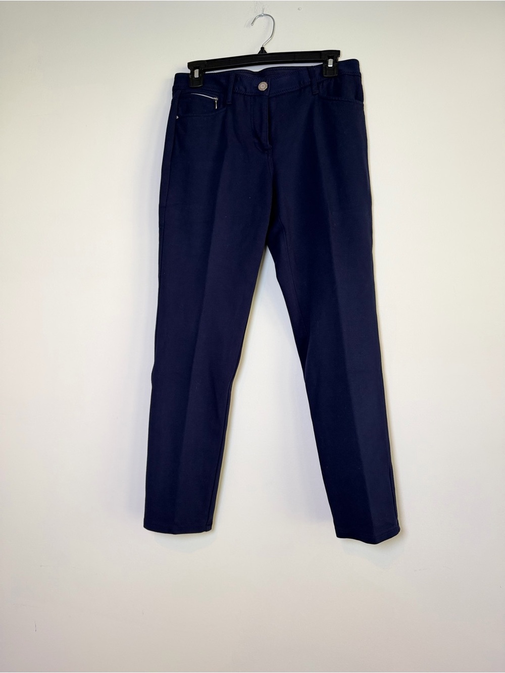 Chico’s So Slimming Ankle Pants Navy Blue Tummy Control Size 4 Short